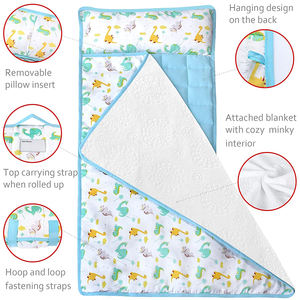 बच्चों के साथ झपकी मैट तकिया और कंबल के लिए पोर्टेबल लड़के की झपकी मैट डेकेयर, लड़कियों झपकी चटाई के लिए यात्रा - Product Image 5