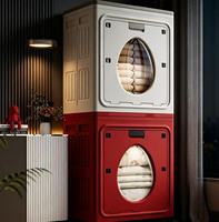 Boîte de rangement pliable pour vêtements saisonniers et couvertures, grande capacité, en PP, forme goutte d'eau, avec couvercle rabattable anti-poussière pour la maison