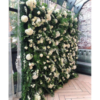 Mur végétal MoKtong 8x8 pieds enroulable avec panneau de fleurs artificielles en soie et buis pour la décoration de scène événementielle