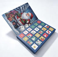 Calendrier de l'Avent de Noël personnalisé, écologique, gaufré, biodégradable, en carton, en forme de livre, matériaux recyclés, 24 jours