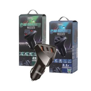 3 <b>USB</b> Port Car Charger <b>Adapter</b> Black Color Portable Plastic Fast Charging Car Charger for Gifts - Product Image 2