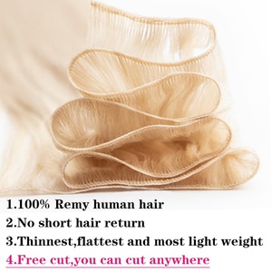 FH Genius Trame Droite Balayage Piano Ombre Couleur Main Attachée Trame Genius Cheveux 24 Pouces Extension de Cheveux - Product Image 2