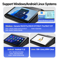 Système de caisse Android/Windows FYJ-116 avec lecteur NFC 80 mm, scanner de codes-barres, grand écran tactile HD, tablette POS