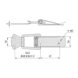 Duckbill Flat Safety Latch Stainless Steel C 1001S For Machine Tool Doors Industrial Hardware Accessory - Product Image 1