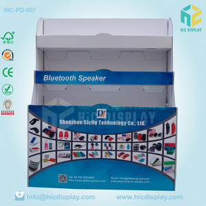 Présentoirs double face de palette de carton de casques de téléphone de carton ondulé d'usine pour le supermarché - Product Image 3