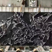 Dalle de marbre noir Grand Antique noir et blanc pour carrelage, comptoir de salle de bain, panneau mural, projets de villas et d'hôtels