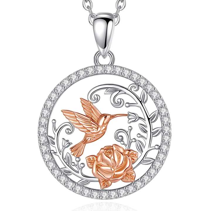 Flying Hummingbird Crystal Pendant Necklace for Guyana