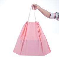 Sacs de courses en plastique recyclable rose avec poignées Flexiloop, sac fourre-tout en nylon imprimé personnalisé pour une utilisation promotionnelle