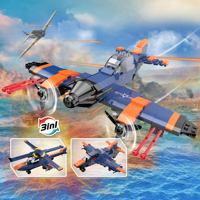 COGO 3 en 1 Série d'avions créatifs et transformables Blocs de construction Construction d'avions Briques éducatives pour enfants Jouets