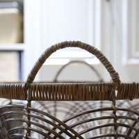 Panier de rangement en osier durable PP rotin jacinthe d'eau tissé usage domestique-organisation d'articles divers vêtements salon nourriture/sac métal