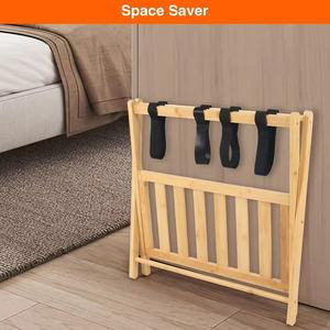 Cross-border wooden luggage <b>storage</b> rack, hotel double-layer luggage rack, floor-standing <b>suitcase</b> holder - Product Image 3
