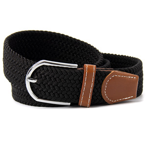 <span class=keywords><strong>Ceinture</strong></span> unisexe <span class=keywords><strong>élastique</strong></span> <span class=keywords><strong>tressée</strong></span> en toile extensible pour hommes et femmes, <span class=keywords><strong>ceinture</strong></span> décontractée en tissu pour le golf avec boucle en cuir et boucle en acier - Product Image 2
