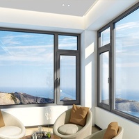 Ventanas de Aluminio con Doble Acristalamiento Templado de Alta Calidad, Resistentes a Huracanes, con Mosquitera Magnética para Villas, Ahorro Energético