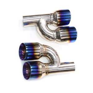 Pour Audi A5 A6 A7 et modèles supérieurs S5 <span class=keywords><strong>S6</strong></span> S7, embout d'échappement quadruple bleu brûlé, embout de silencieux en acier inoxydable 304, style <span class=keywords><strong>R</strong></span>/H, universel - Product Image 5