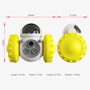 2022 새로운 최고 판매자 스마트 로봇 텀블러 이동 자동차 휠 개 고양이 느린 피더 티저 장난감