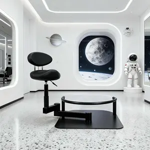 Nuevo Modelo de Taburete de Trabajo Grande de Metal para Barbería, Silla Giratoria Integrada para Peluquería, Venta Directa de Fábrica Especial para Salón - Product Image 1