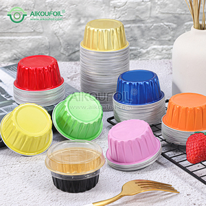 Colorful Mini Disposable Cookie <strong>Sheets</strong> Aluminum <strong>Foil</strong> <strong>Pans</strong> with Food Grade PET Plastic Lid Convenient Packaging Containers - Product Image 5