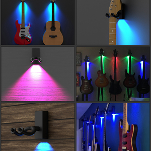 나오미 3PCS LED 기타 행거 홀더 후크 벽 마운트 전기 어쿠스틱 기타 문자열 기타 픽업 스탠드 - Product Image 4