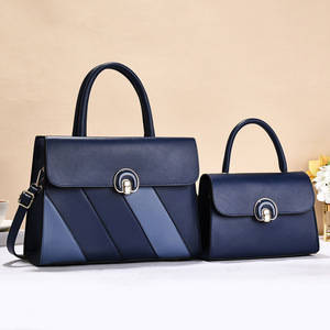 Ru Shi Two Piece Mother Daughter <b>Bag</b> Set Tan Color Block Striped Handbag Everyday Casual <b>Shoulder</b> Crossbody Winter 2025 Big Size - Product Image 2