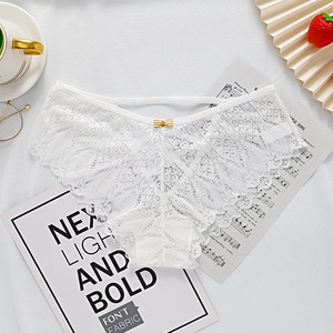 Hot Selling High-End Women's Mid-Rise Lace Hollow Cross Strap Triangle Panties Thin Mid-<strong>Waist</strong> <strong>Underwear</strong> Trendy Sexy Solid - Product Image 5
