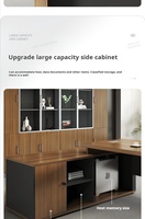 Bureau de Bureau Convertible Moderne en Bois avec Caisson Latéral Modulaire et Design Panneauté, Bureau d'Ordinateur Sur Mesure