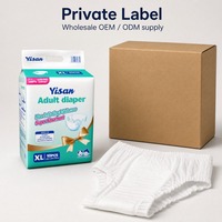 Popok Dewasa Yisan Super Serap Anti Bocor Nyaman Unisex OEM Label Pribadi Grosir Pemasok Partai Besar