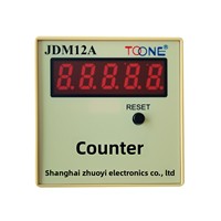 Compteur Accumulatif en Plastique Shanghai Zhuoyi JDM12A, Affichage LED Cinq Chiffres, Réinitialisation Programmable, Mémoire de Panne de Courant, Fabriqué en Chine