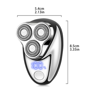 Recortadora de Pelo Magnética Portátil de Tres Cuchillas para Hombre, Afeitadora Rotatoria de Acero Inoxidable, Alimentación USB, Uso Doméstico y en Hoteles, Triple Cuchilla Eléctrica - Product Image 3