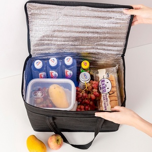 Lightweight outdoor plain color no woven aluminum <span class=keywords><strong>film</strong></span> large handle big insulated picnic tote food cooler bag - Product Image 2