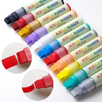Marcador de Pintura Acrílica a Base de Agua con Punta Plana de 15 mm, Permanente, 3 Anchos de Trazo en un Solo Marcador, Multisuperficie, para Manualidades, Graffiti, Madera
