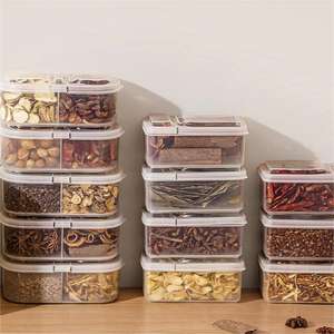 Bocaux de rangement de cuisine modernes, hermétiques, écologiques, en plastique, style européen, avec couvercles à clapet, emballés en carton, grande capacité, pour cadeaux alimentaires - Product Image 3