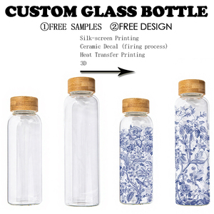 Tazza per Infusione <span class=keywords><strong>a</strong></span> Freddo in Vetro Borosilicato ad Alta Resistenza Termica <span class=keywords><strong>da</strong></span> 350ML 550ML con Design che Cambia Colore e Coperchio in Bambù Ecologico - Product Image 2