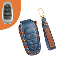 Housse de clé en cuir de qualité supérieure pour Hyundai Tucson Palisade Nexo 2021-2023