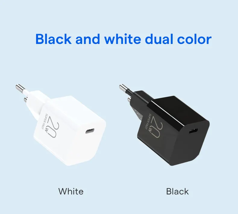 Spot goods Mini PD 20W EU Plug Quick Charger CE RoHS Wall Charger Adapter Customized Logo Phone Charger Accessories