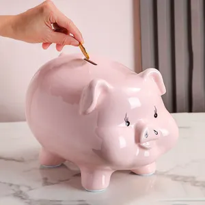 Nouveau design Boîte à monnaie Lovely Design Money Patterns Tirelire en céramique en forme de cochon