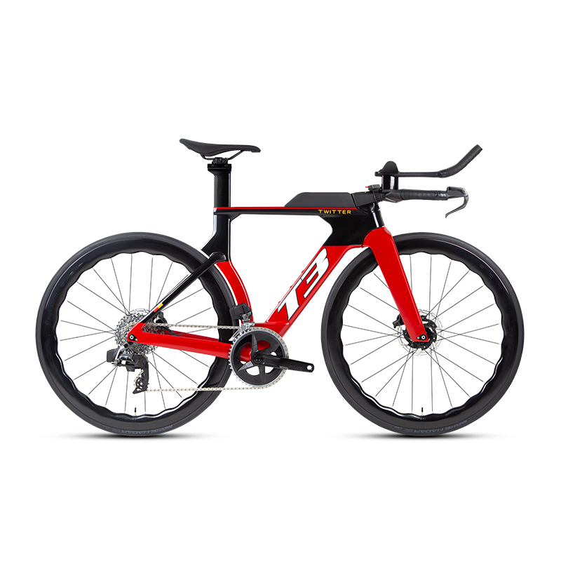 TWITTER 2024 Carbon TT Bike Sr am rivale eTap AXS 2x12s wireless Triathlon bici da strada con ruote in carbonio da 50mm per gli uomini