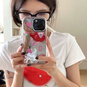 Espejo de Maquillaje con Diseño de Mariposa y Funda para Teléfono Móvil para iPhone 11 12 13 14 15 16 17Pro/Pro Max, Práctica Bolsa de Accesorios - Product Image 2