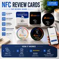 Plaque NFC en acrylique époxy programmable 13,56 MHz N TAG213, plaque de table de restaurant, autocollant NFC pour avis Google