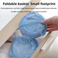 Panier à linge pliable en maille pour salle de bain, gain de place, avec poche latérale et poignées de transport
