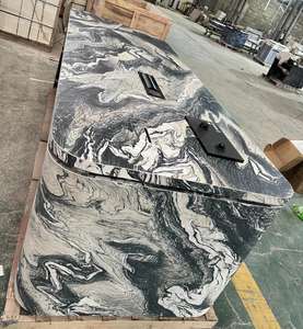 Moderno Piano di Lavoro in Marmo di Lusso Design Paesaggistico <span class=keywords><strong>Verde</strong></span> Naturale Isola <span class=keywords><strong>Cucina</strong></span> Bagno Top per Mobile Bagno in Marmo <span class=keywords><strong>Verde</strong></span> - Product Image 6