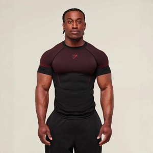 Camiseta Deportiva de Manga Corta para Hombre, Tejida, de Secado Rápido, Transpirable, Corte Regular, con Estampado, Directo de Fábrica - Product Image 1