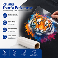 Rouleau de film PET DTF 60cm x 30cm, pelable à chaud, à froid ou à température ambiante, simple ou double face, pour transfert thermique sur imprimante DTF et T-shirt