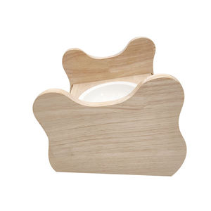 Bol pour animaux de compagnie en céramique écologique, durable et sûr, de haute qualité, avec support en bois, design Art Déco, pour usage intérieur, vente chaude - Product Image 4