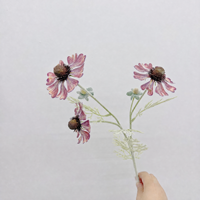 Bunga Gerbera Lafy Buatan 3 Kepala Berbahan EVA, Rangkaian Bunga Ungu Realistis untuk Dekorasi Rumah dan Pernikahan