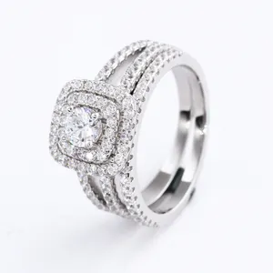 S925 zircon amoureux anneau Européen et Américain diamant simulation dames bague