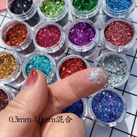 Poudre Flash Laser Mixte 0.3-1 pour Nail Art, Paillettes Époxy Dorées, Matériel DIY pour Halloween, Noël, Fête des Mères – Excellent Choix