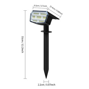 Lámpara <span class=keywords><strong>Solar</strong></span> para Jardín, con Estaca, para Caminos, Patios y Calles, IP65 Impermeable, de Acero Inoxidable - Product Image 4
