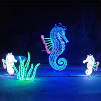 Décoration de Noël extérieure de qualité commerciale, motif de requin lumineux à LED pour les expositions sur le thème nautique