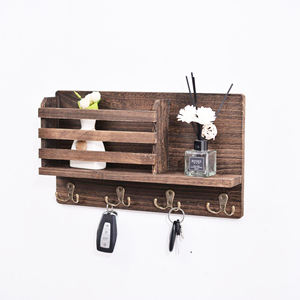 Support mural multifonctionnel en bois pour clés de maison, support mural de rangement pour <span class=keywords><strong>courrier</strong></span> et lettres dans <span class=keywords><strong>le</strong></span> foyer, support mural pour petits articles - Product Image 4