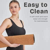Tapete de Yoga de Corcho de Doble Capa de Lujo, Antideslizante, Ecológico, para Pilates y Entrenamiento de Yoga Caliente